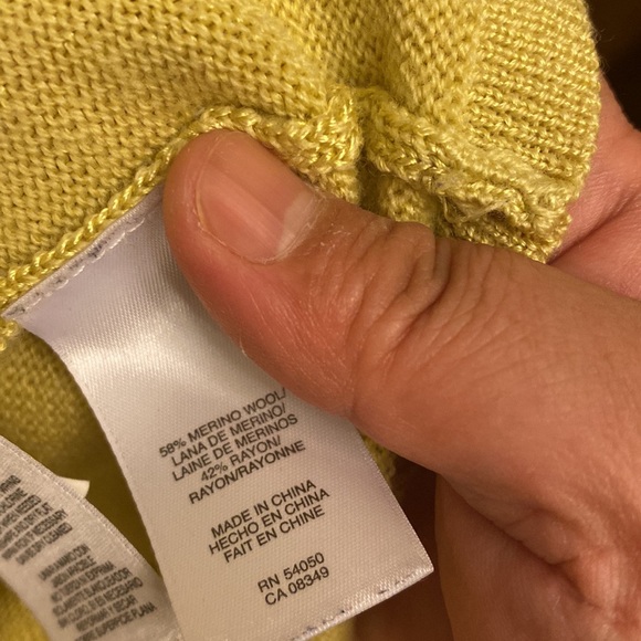 Jones New York yellow greenish front open sweater - Picture 11 of 12